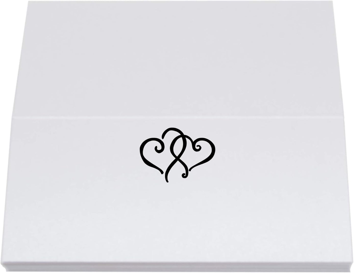 Linked Hearts Place Cards, Black (Choose Color), Set of 60, Pre-cut and Scored - Wedding, Party, Dinner, and Special Events - Made in the USA