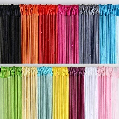 Beaded Curtain Beads Door String Curtains Ideal for Living Room Decor Wall Hanging Fringe Doorway Divider Bedroom Backdrop Hippie Window Closet Privacy Rod Pocket Dense (100x200cm,Champagne)