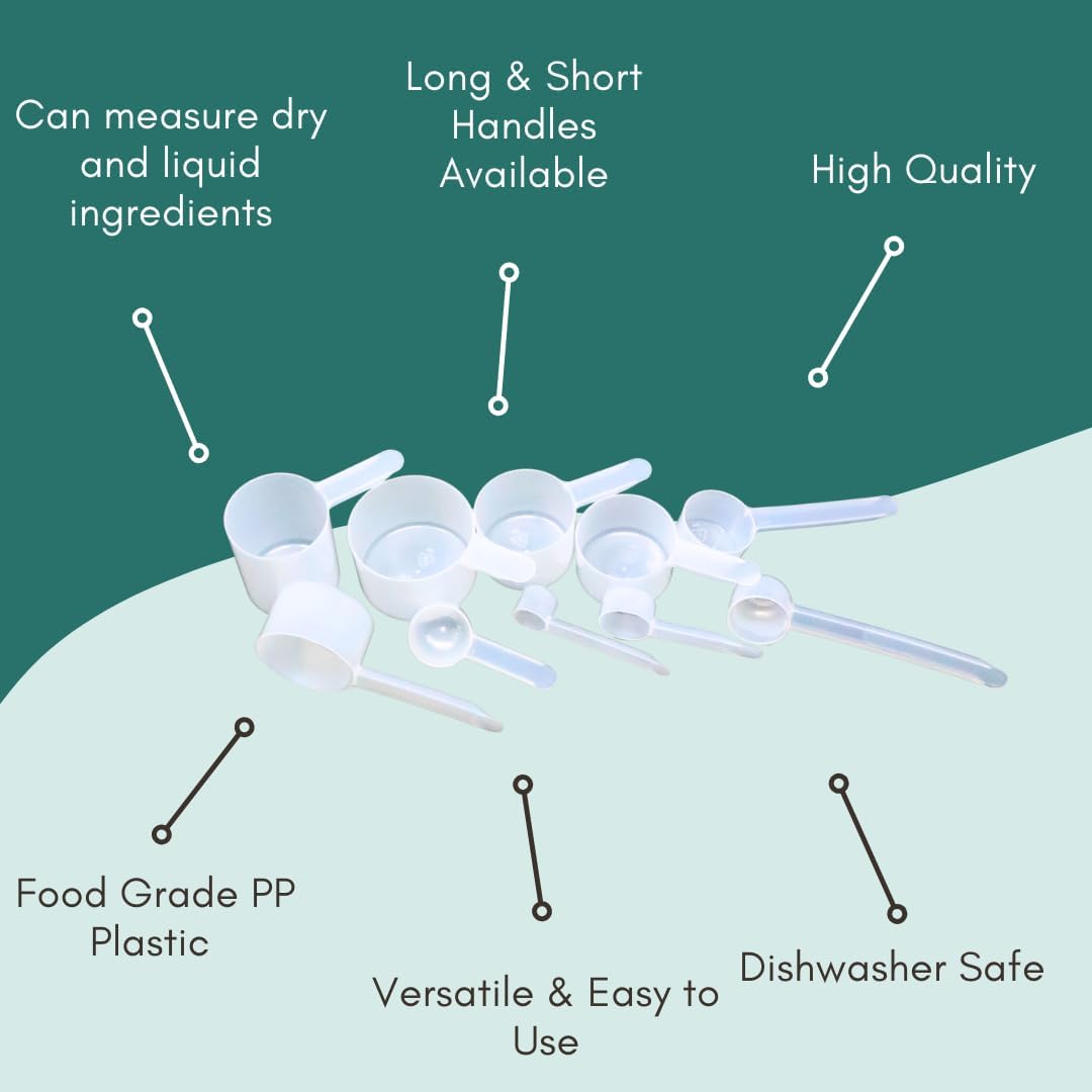 2 Cup LONG Handle (1 Pint | 16 Oz. | 500 mL) Scoop for Measuring Coffee, Pet Food, Grains, Protein, Spices and Other Dry Goods (Pack of 100)