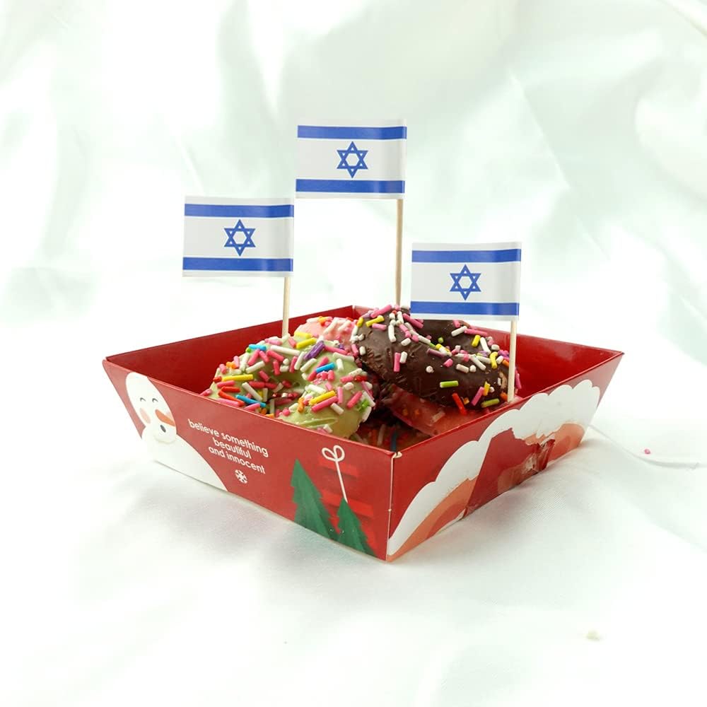 Israel Flag Israeli Flag, Small Mini Israel Toothpick Flags for Food, Cupcakes, Cocktails, Appetizers, Bar Party Decorations