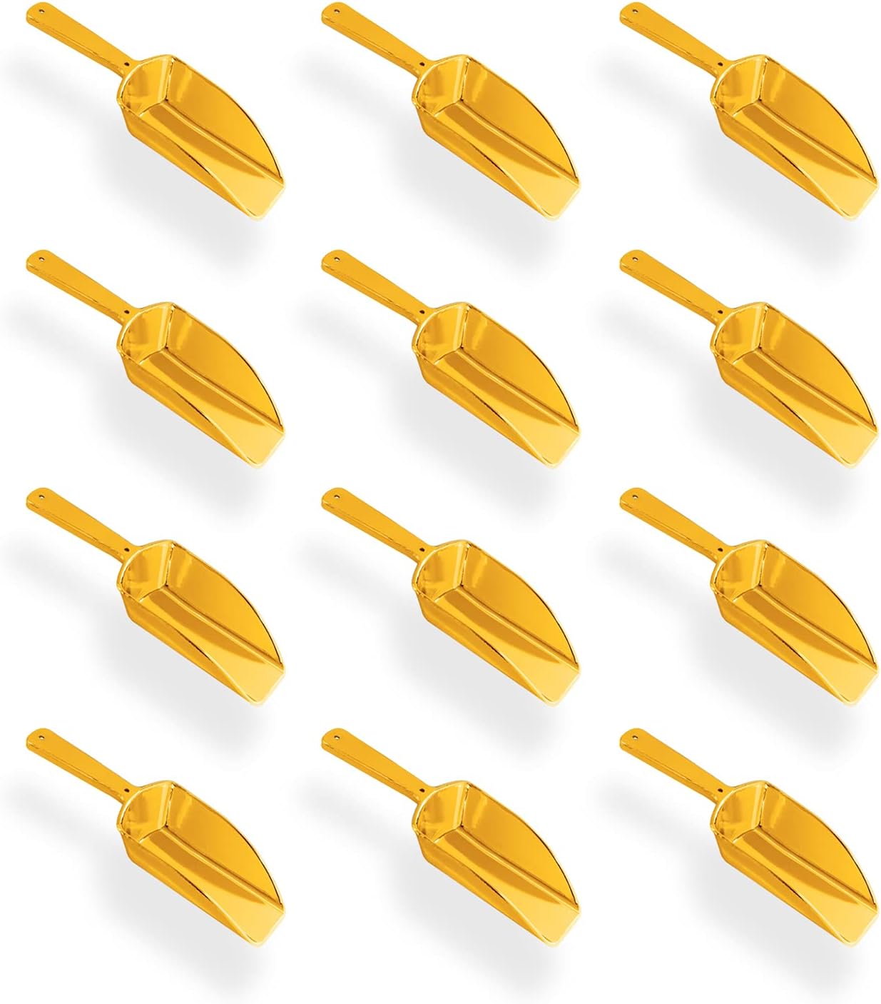 Super Z Outlet 5.5" Mini Acrylic Plastic Kitchen Scoops for Weddings, Candy Dessert Buffet, Ice Cream, Protein Powders, Coffee, Tea (Gold)