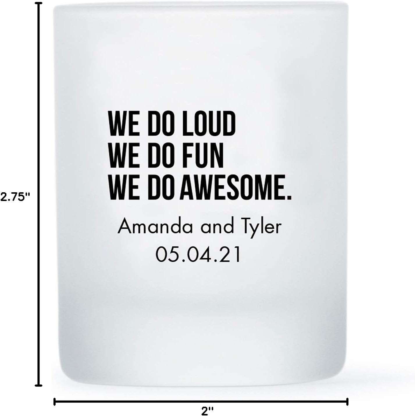 WEDDINGSTAR Personalized 3oz Frosted Shot Glass Customizable Full Color Print - 24 pack