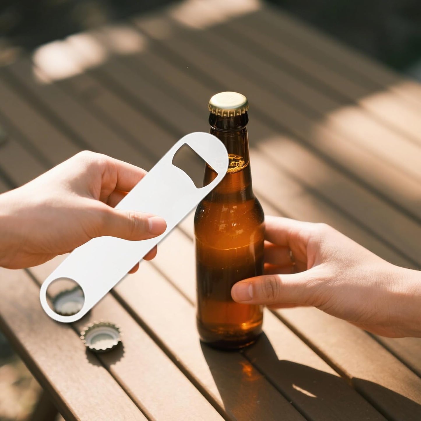 25 Pcs Sublimation Bottle Opener Personalized Blanks Flat Beer Bottle Opener Stainless Steel Sublimation Blank Products for Bar Kitchen Restaurant (White)