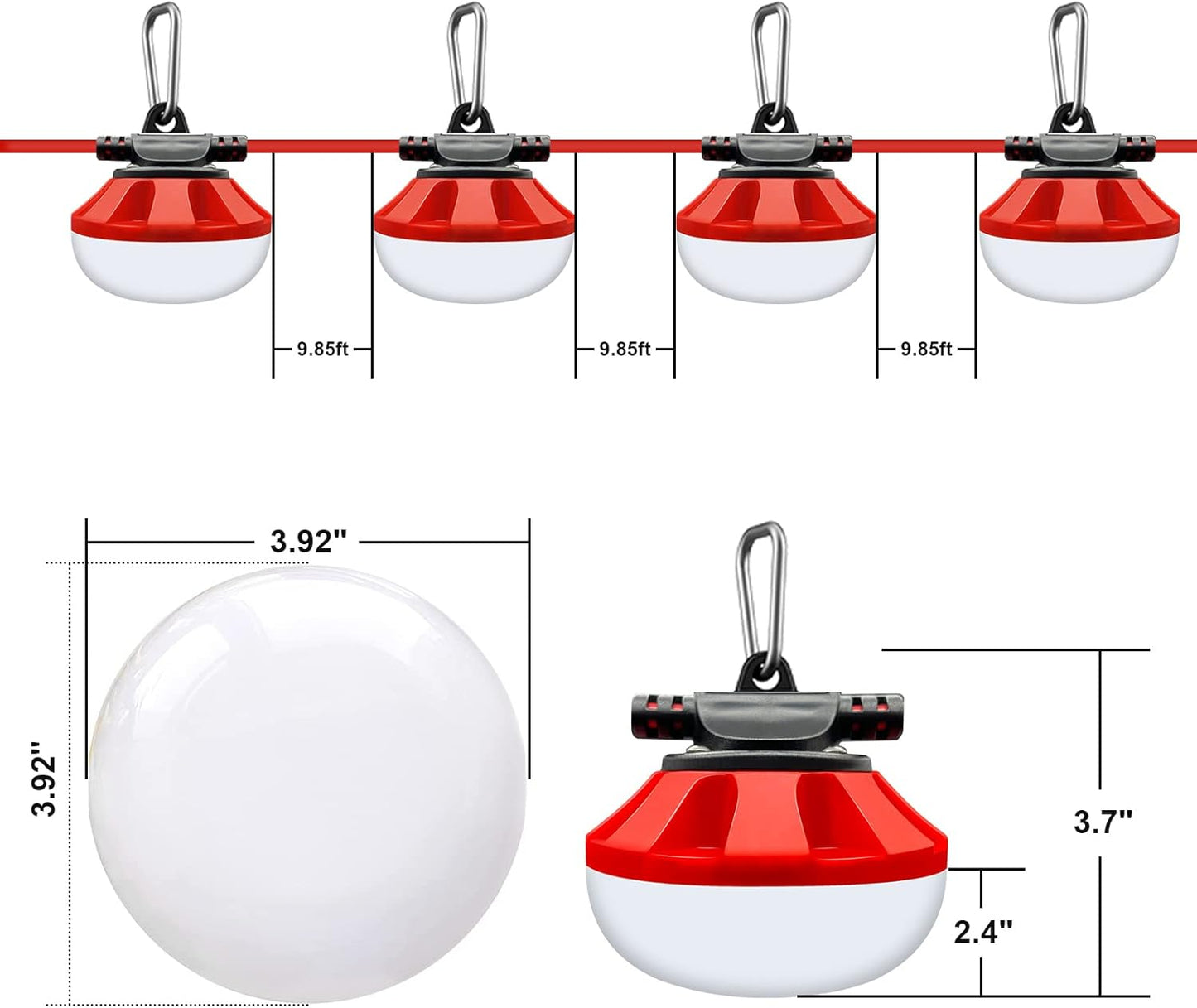 50FT LED Construction String Lights Temporary Lighting 5000LM Outdoor Construction Temporary Work Lights Super Bright,5 Medium Base Sockets Linkable Job Site Lighting Led Work Lights