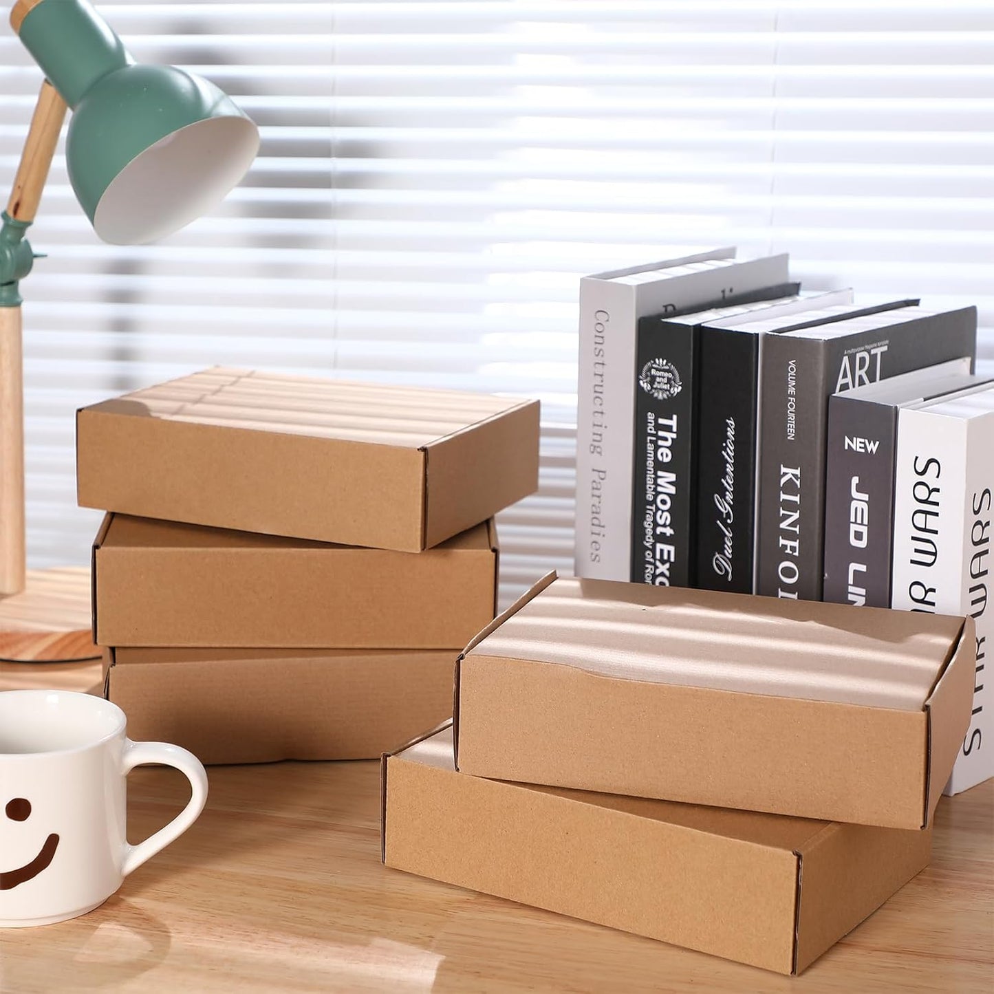 Qilery 100 Pcs Shipping Boxes Cardboard Gift Corrugated Cardboard Brown Boxes Mailer Packaging for Mailing Small Business Present (6 x 4 x 2 Inch)