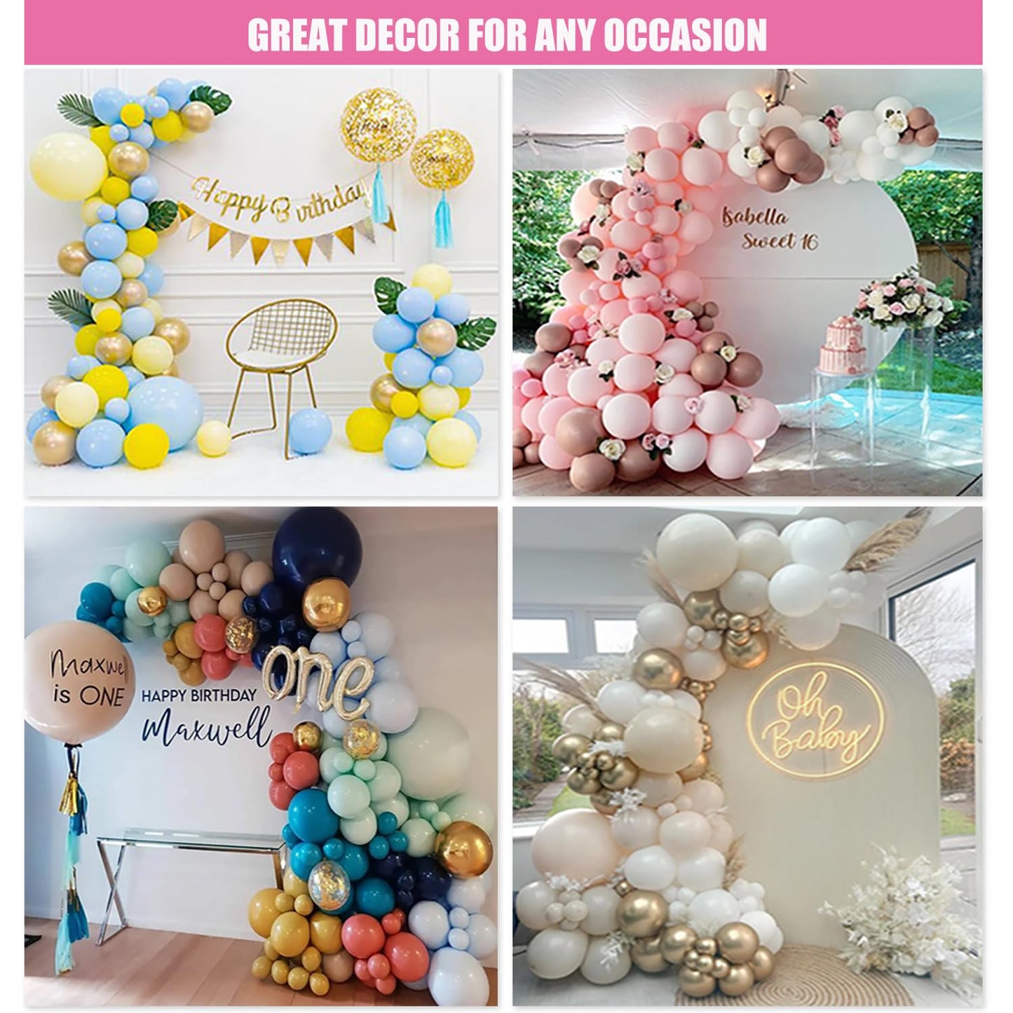 Balloon Arch Kit Balloon Garland Decorating Garland Strip, 3 Tape Strips and 3 Glue Point Dots for Party、Wedding、Birthday, Shower and DIY Decorations(Upgraded Version)