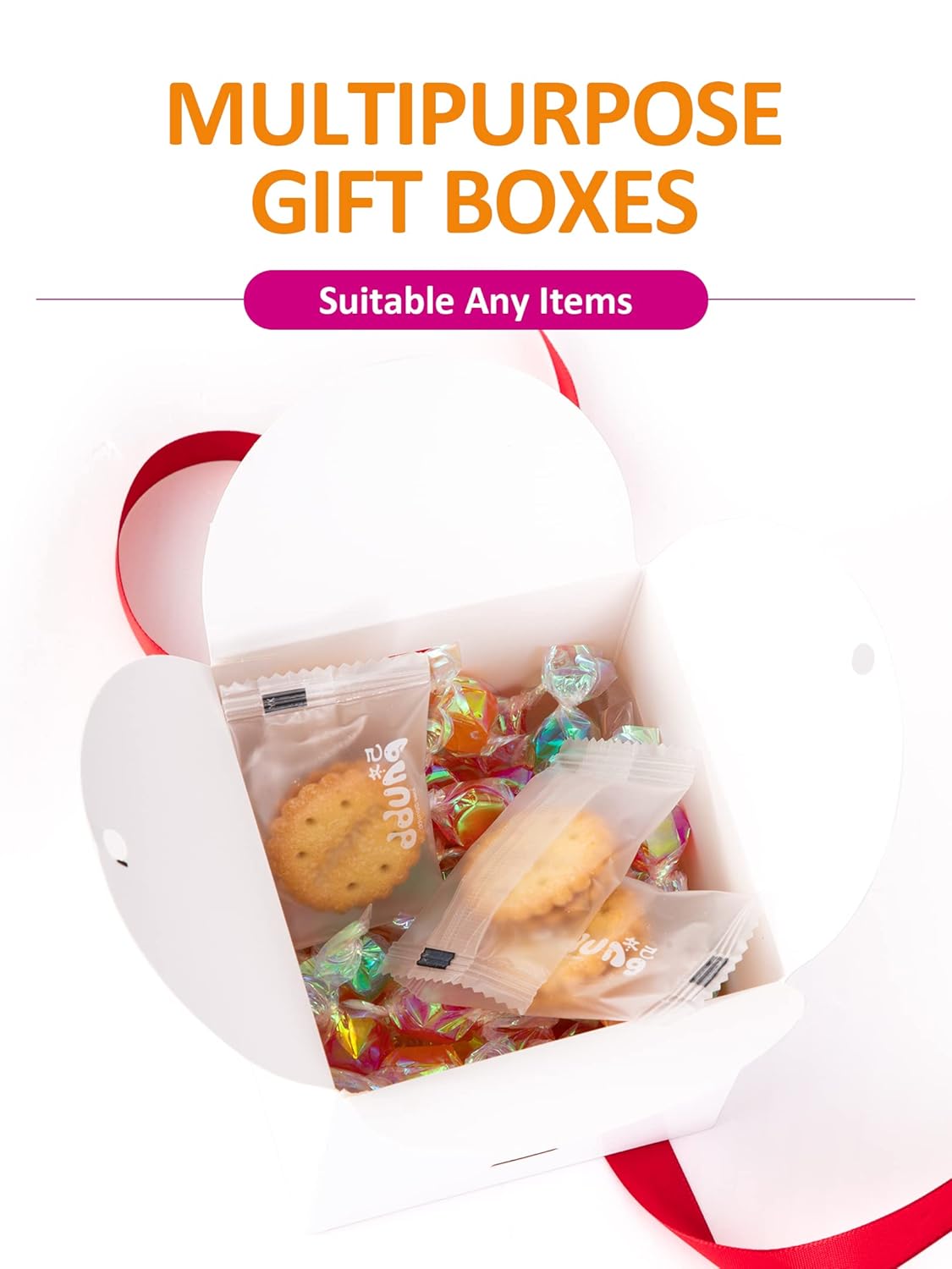 MESHA Gift Boxes 4x4x4'' 10 Pack, Small White Gift Boxes with Lids,Bridesmaid Proposal Box, Wedding Boxes for Gifts Thank You Box with Ribbon Cupcake Boxes