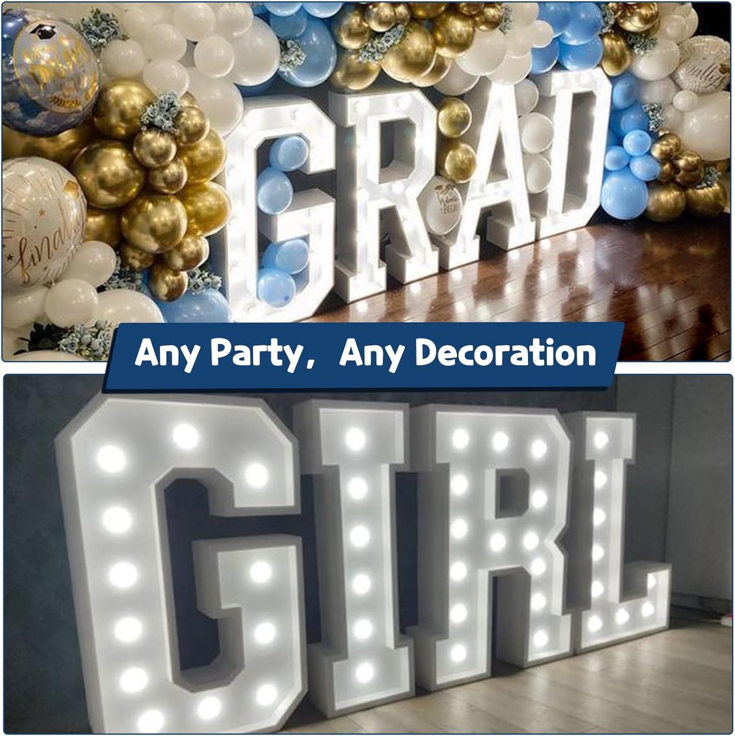 Marquee Letters 4 Feet Tall Large Light Up Letters Baby Shower Decorations Wedding Engagement Proposal White Party Decorations Marry Me Sign Big Cardboard Backdrop L