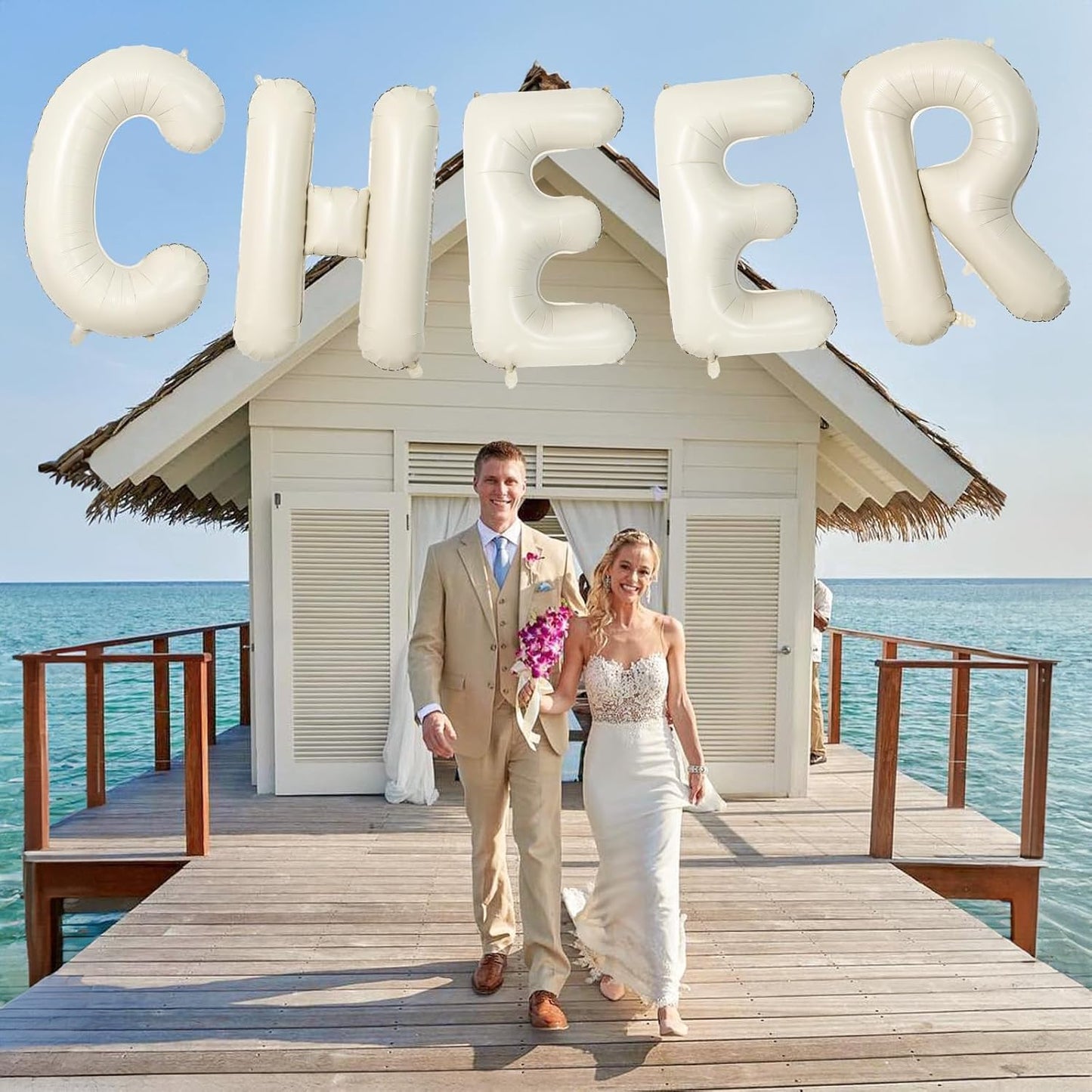 40 Inch Cream Letter Balloon, Big Alphabet J Foil Word Beige, Large Inflatable Name White Decor, Mylar Helium Custom for Women Birthday Party Decoration