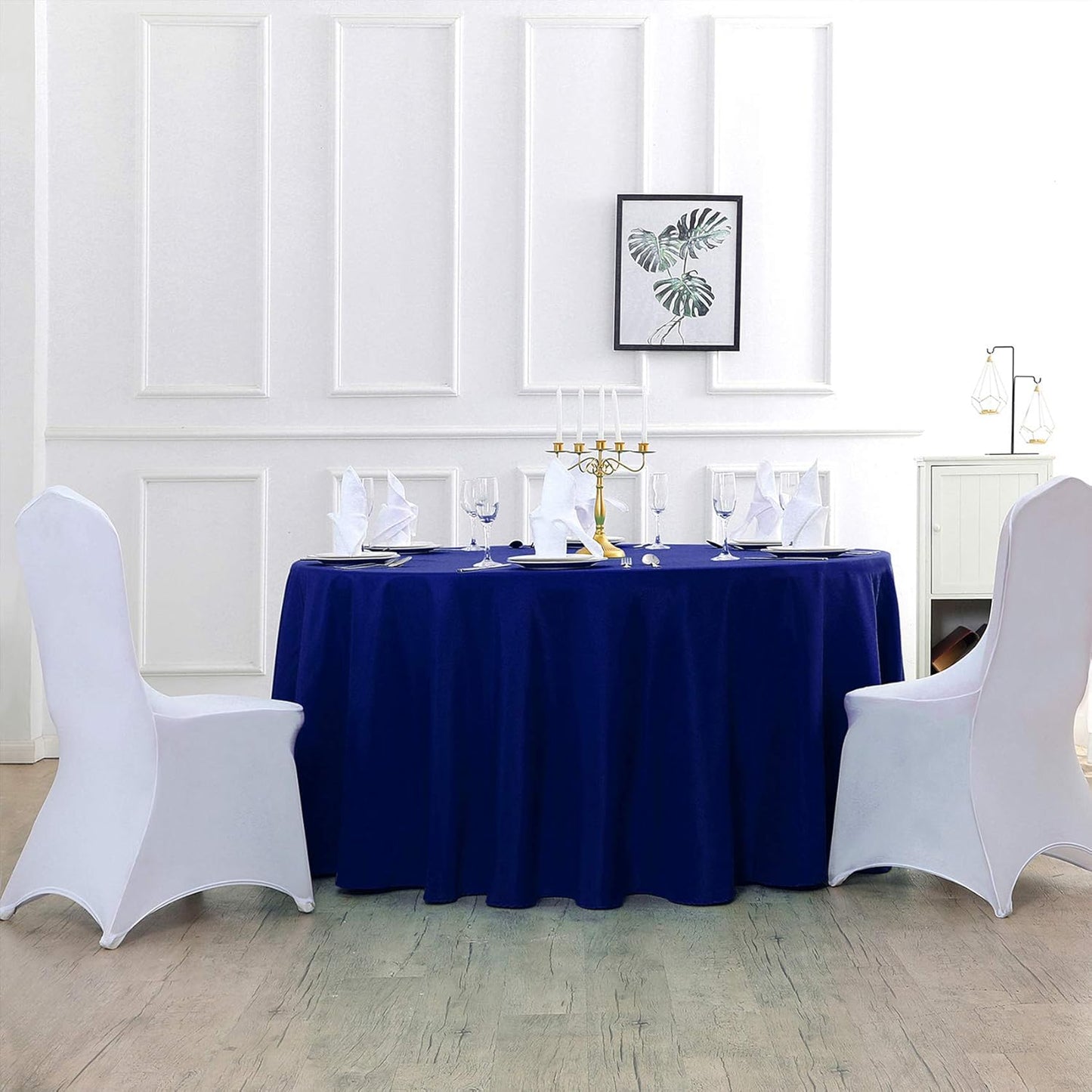 120 inch Round Tablecloth Washable Polyester Table Cloth Decorative Table Cover for Wedding Party Dining Banquet(120 inch,Royal Blue)