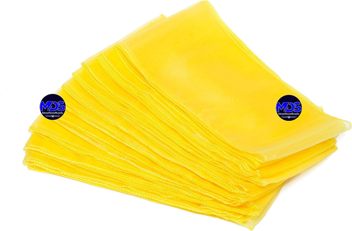 MDS Pack of 250 PCS Organza Chair Sashes Wider Dining Chair Bows Ribbon Tie Back for Wedding Party Birthday Bridal Shower Reception Event Banquet Home Chair Cover Decoration - Yellow