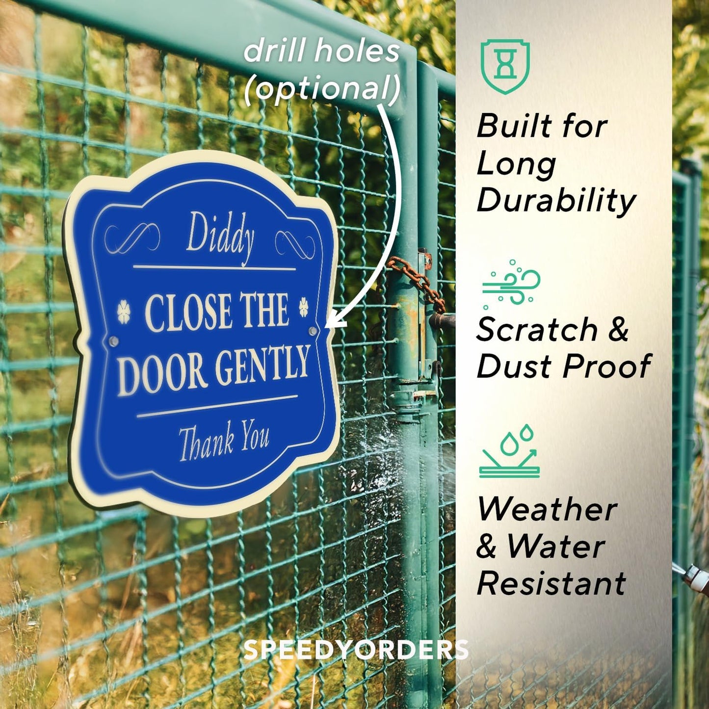 Custom Aluminum Driveway Signs - Waterproof Outdoor Metal Signs, Blue Steel 24x18 In