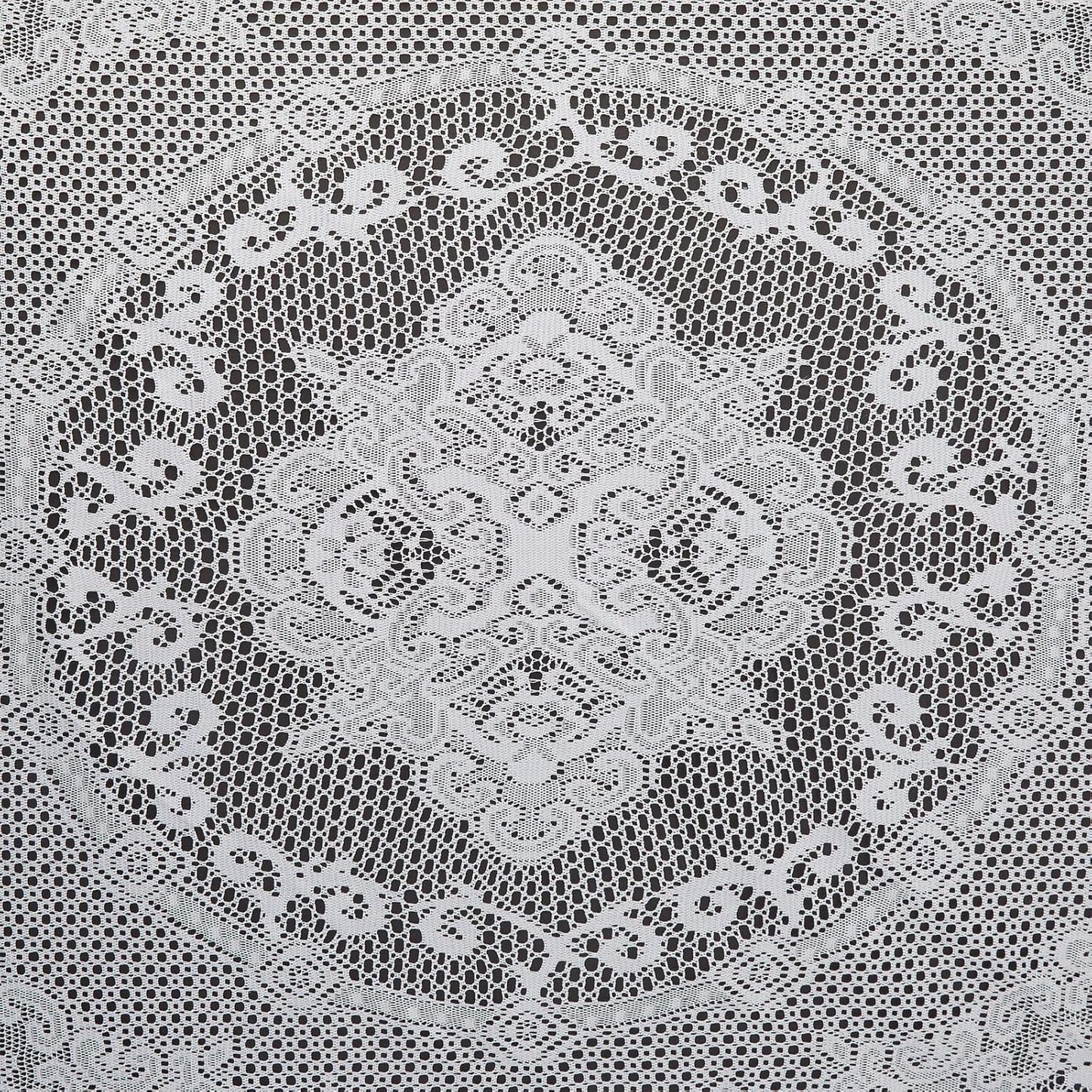 Juvale Round Lace Tablecloth - 59-Inch White Polyester - Scalloped Edge Circle Tablecloth with Floral Overlay & Vintage Decor for Wedding Receptions & Home (Pack of 2)
