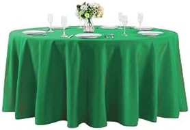 132 inch Round Tablecloth Washable Polyester Table Cloth Decorative Table Cover for Wedding Party Dining Banquet（132 inch,Emerald）