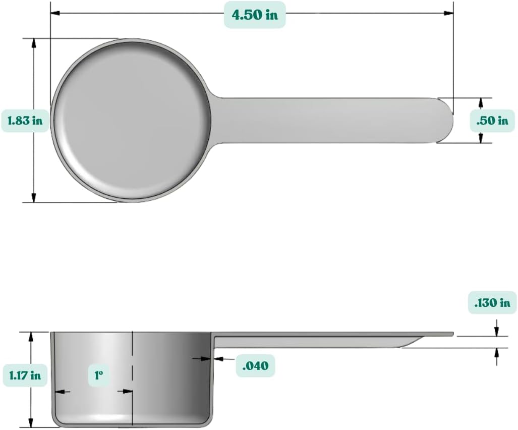 3 Tablespoon (1.5 Oz. | 43 mL) Long Handle Scoop for Measuring Coffee, Pet Food, Grains, Protein, Spices and Other Dry Goods (Pack of 25)
