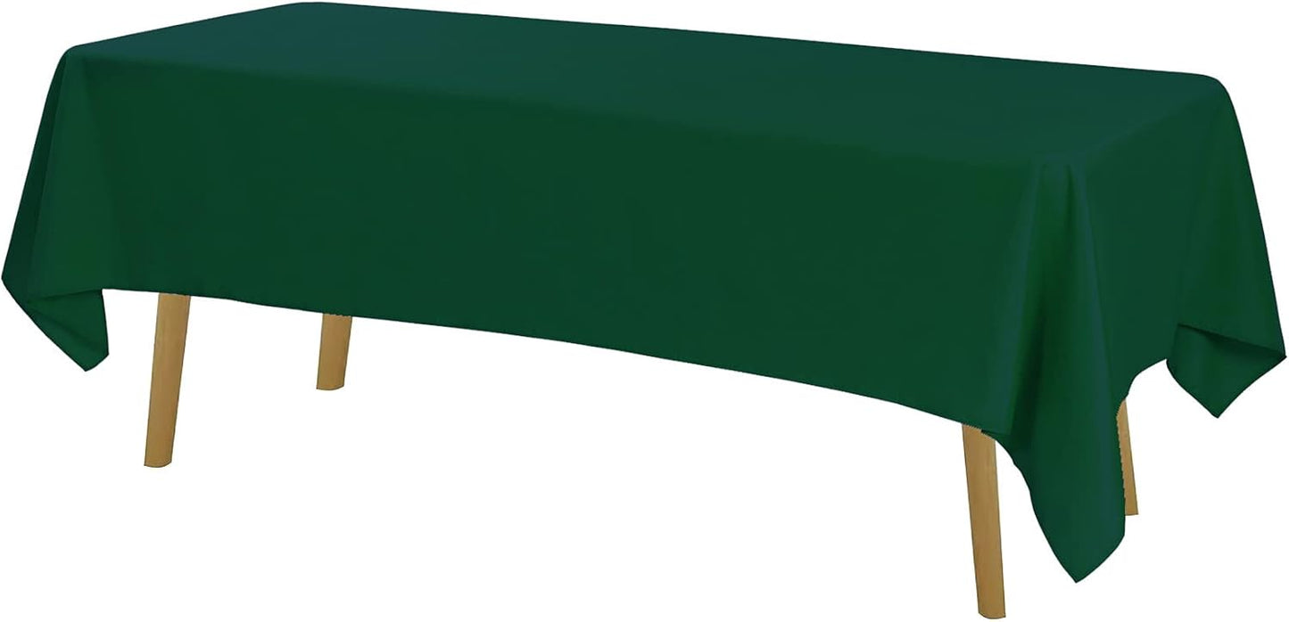 Rectangle Tablecloth 60x102 inch Washable Polyester Fabric Table Cloth for Wedding Party Dining Banquet Decoration（60x102, Hunter）