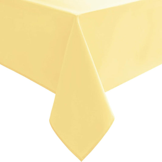 Hiasan Rectangle Tablecloth - Waterproof Washable Fabric Table Cloth for Dining & Party,54 x 120 Length, Light Yellow
