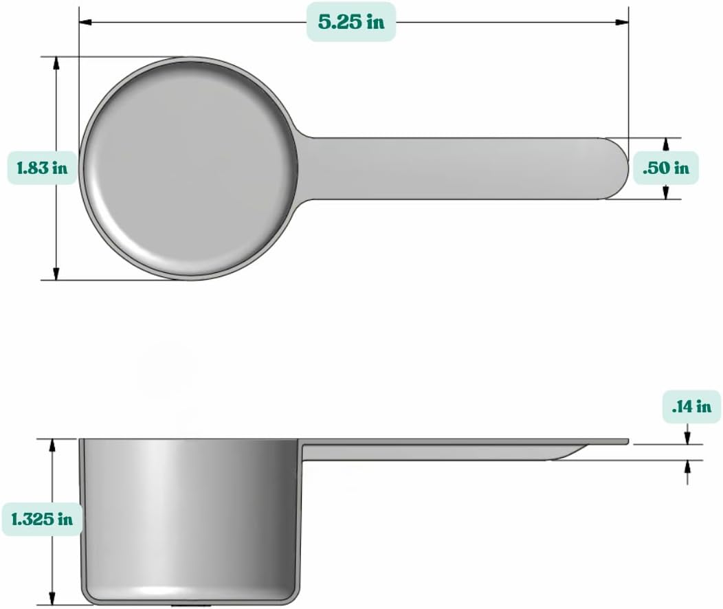 48 mL (48 CC | 1.62 Oz.) Long Handle Scoop for Measuring Coffee, Pet Food, Grains, Protein, Spices and Other Dry Goods (Pack of 1)