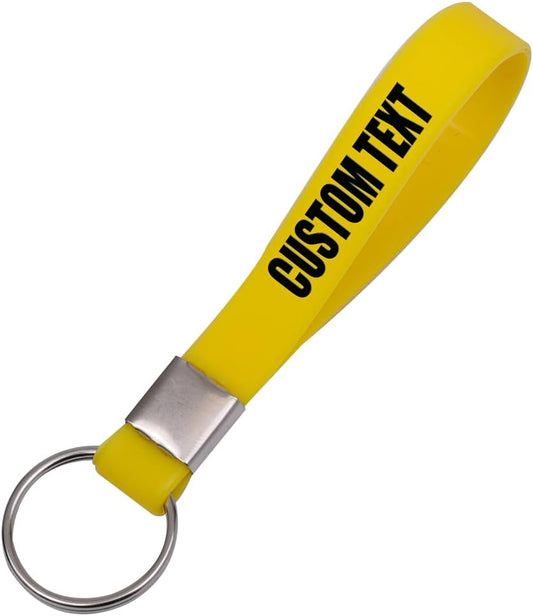 50 Custom Keychains Silicone Personalized Keyrings Customized Bulk for Events, Awareness, Motivation Customizable