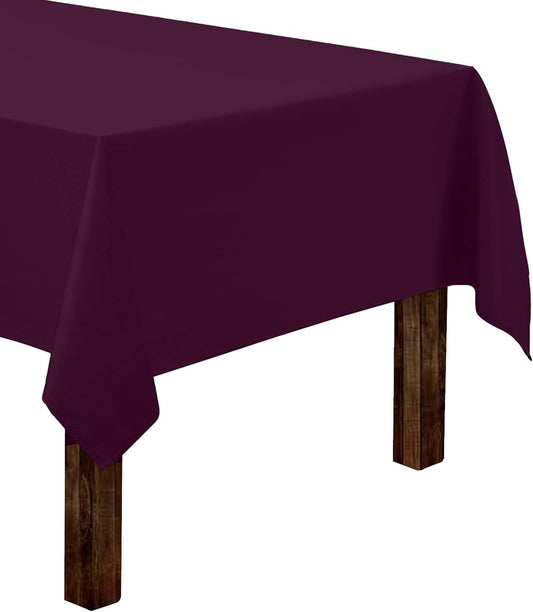 Gee Di Moda Rectangle Tablecloth - 60 x 126 Inch Eggplant Table Cloth for 8 Foot Rectangle Table - Heavy Duty Washable Fabric - for 8 Ft Buffet Table, Holiday Party, Dinner, Wedding & Baby Shower