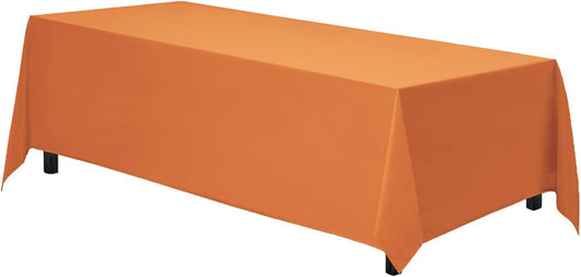 Gee Di Moda Rectangle Tablecloth - 90 x 156 Inch Orange Table Cloth for 8 Foot Table with Floor-Length Drop - Heavy Duty Washable Fabric - 8 Ft Buffet Table, Holiday Party, Wedding & Baby Shower