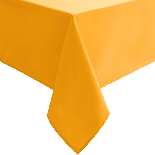 Hiasan Solid Square Tablecloth - Waterproof and Spillproof Washable Table Cloth for Dining Tables, Orange Yellow, 30 x 30 Inch