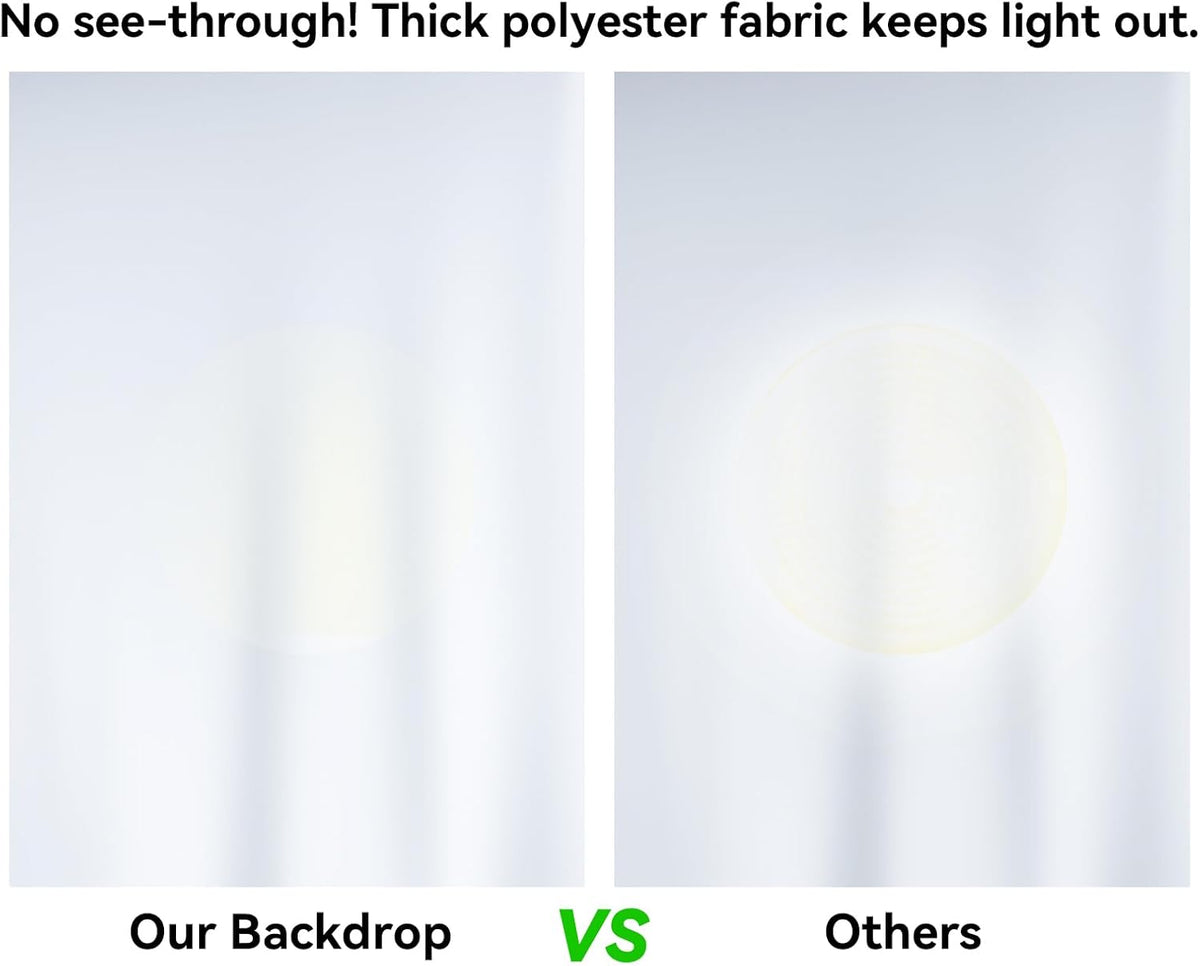 10 x10 FT White Backdrop Background, 100% Polyester Large Pure White Photo Backdrop, Foldable Washable Screen for Photography Party Portrait Photoshoots Booth Video Studio