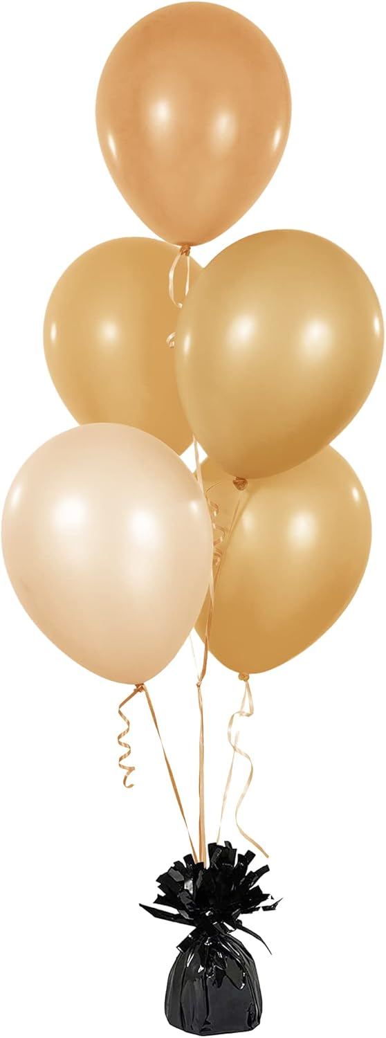 Metallic Balloon Weights, Birthday Party Favors, Novelty and Gag Gifts, 5.5" Inches, 12-Pack (Black)