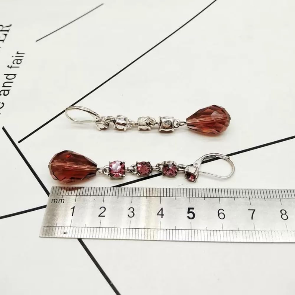 130pcs 6x8mm Teardrop Crystal Glass Beads for Jewelry Making, Faceted Vertical Hole Teardrop Glass Spacer Beads for Wind Chimes Bracelet Earring Necklace DIY Craft(Gray)