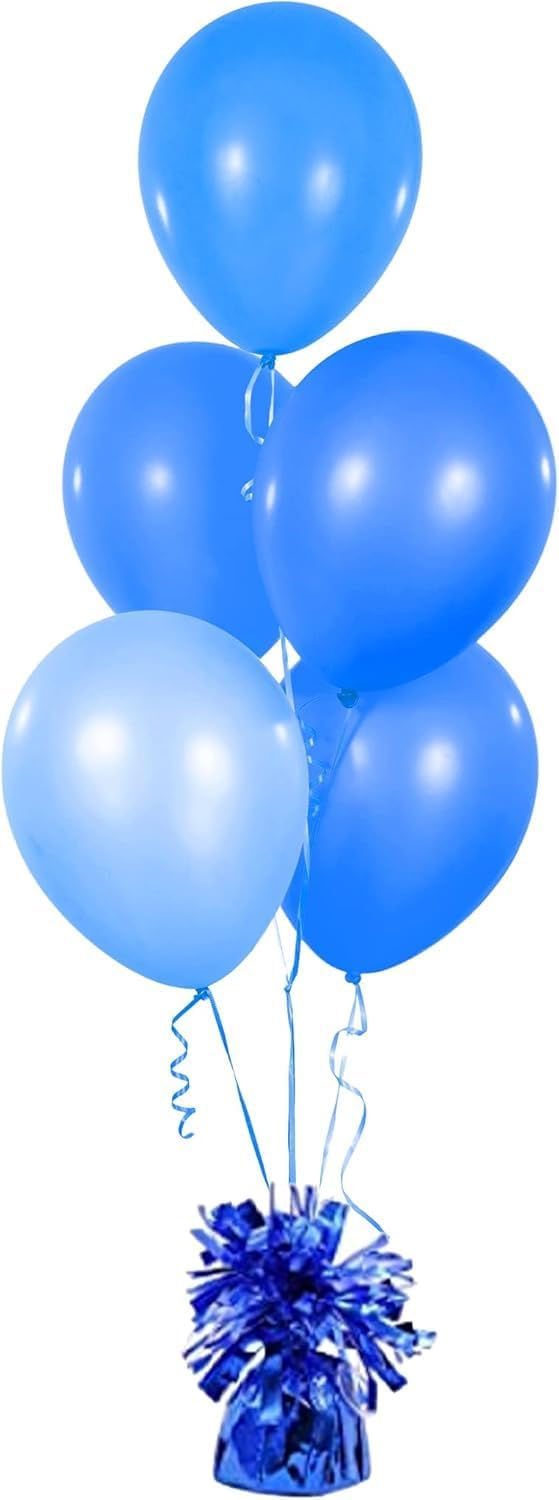 Metallic Balloon Weights, Birthday Party Favors, Novelty and Gag Gifts, 5.5" Inches, 6-Pack (Black/Gold/Silver)