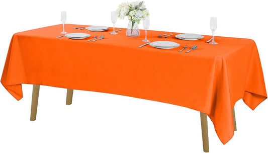 Rectangle Tablecloth 60x102 inch Washable Polyester Fabric Table Cloth for Wedding Party Dining Banquet Decoration（60x102, Orange）