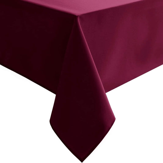 Hiasan Burgundy Tablecloth for Rectangle Tables - Waterproof Washable Polyester Fabric Table Cloth for Buffect Dining Birthday Party Wedding, 54 x 120 Inch