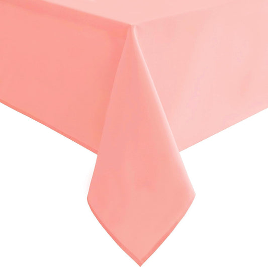 Hiasan Rose Pink Rectangle Tablecloth - Waterproof Washable Polyester Christmas Fabric Table Cloth for Buffect Dining Birthday Party Wedding, 54 x 80 Inch
