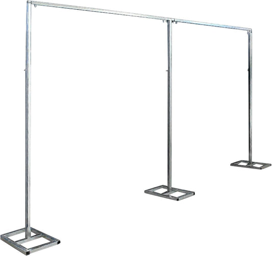 20ftx10ft Backdrop Stand Portable Pipe and Drape Poles Kit for Wedding Parties Curtains Stage Decoration Photography Photo Booth, Metal Curtain Frame Long Background Stand Support System