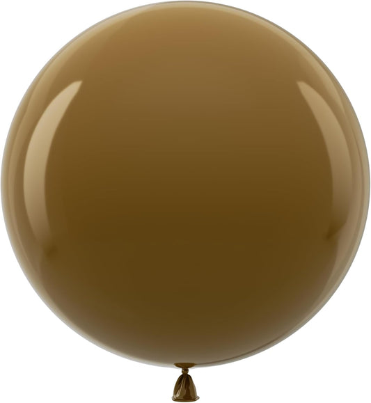 Bezente Brown Giant Balloons 36 Inch - 8 Pack Jumbo Coffee Brown Balloons Large Round Brown Latex Balloons for Birthday Bridal Shower Wedding Anniversary Party Decorations