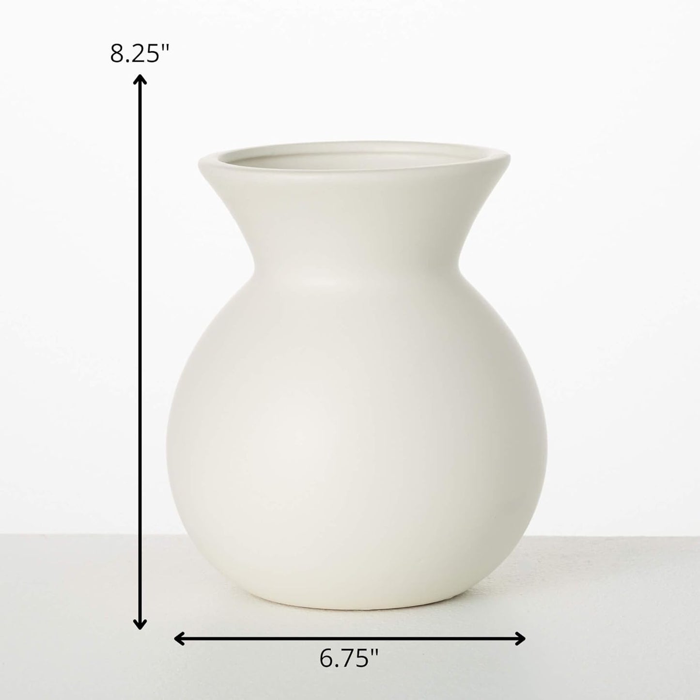 Sullivans White Ceramic Flower Vase, Modern Home Decor Vases for Flowers Centerpiece, Mantle, Tabletop Accent Kitchen Table, Living Room, and Office Decor (CM3142)