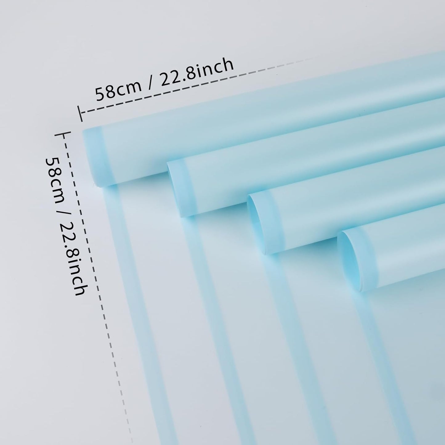 NESCCI 20 Sheet Flower Wrapping Paper - Waterproof Floral Bouquet Wrapping Paper, Florist Supplies Packaging Paper for Wedding Birthday Gift DIY (Translucent Light Blue)