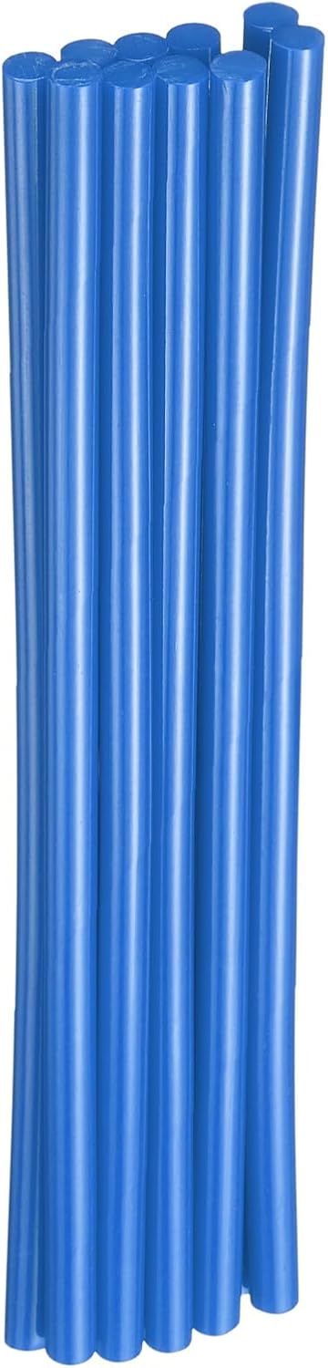 HARFINGTON 10pcs Hot Glue Sticks 0.28" Dia x 7.87" Long EVA Mini Hot Melt Adhesive Glue Stick for Hot Melt Gun Wood Plastic Glass Flowers Fabrics Foam, Blue