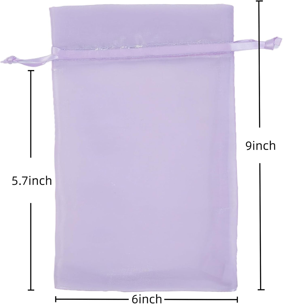 20 Pcs Lilac Purple Organza Bags 6X9 inch for Wedding Favors with Drawstring, Large Mesh Gift Bags Jewelry Pouch for Candy Bridal Shower Party Favor Baby Shower Christmas
