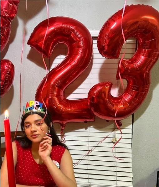 Red Number 13 Balloon 40 Inch Birthday Decorations, Number 13 Balloon Birthday Party Decorations, Anniversary Decorations Graduations Party Supplies