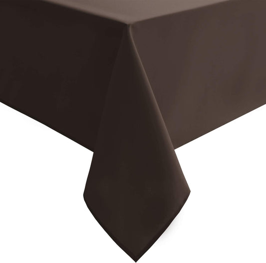 Hiasan Waterproof Tablecloth Rectangle - Washable Fabric Table Cloth for Dining Room Kitchen Birthday Party and Outdoor Use, Chocolate, 70 x 108 Inch