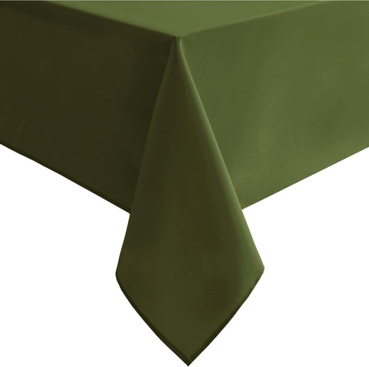 Hiasan Olive Green Rectangle Tablecloth - Waterproof and Spillproof Washable Fabric Table Cloth for Dining Room Kitchen Party and Outdoor, 60 x 84 Inch