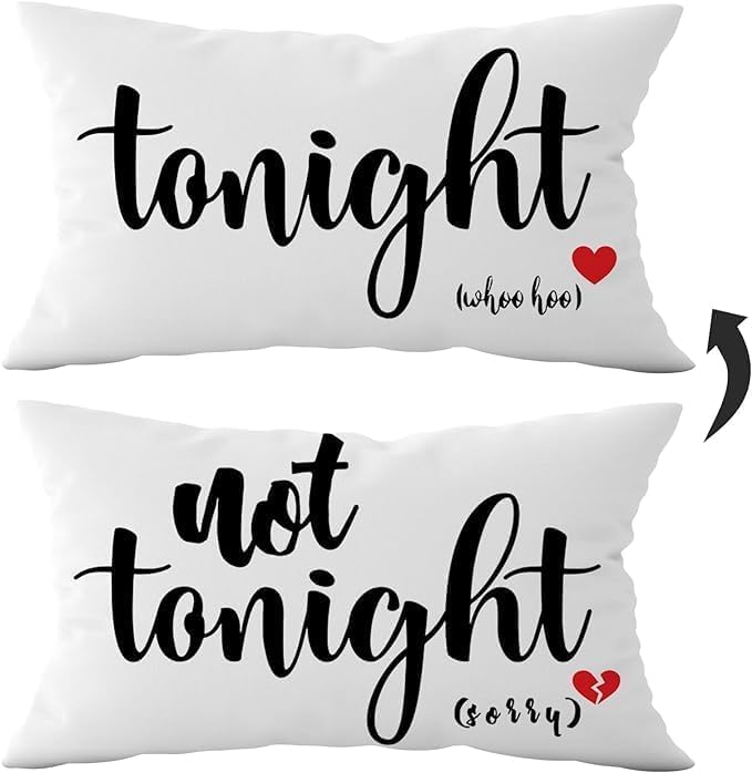 Mancheng-zi Funny Couples Reversible Soft Pillow Cover, Wedding Anniversary Bridal Shower Gifts, Gift for Couples, Anniversary, Wedding, Engagement, 20X26 Inch Flannel Cushion Cover for Couch (White)