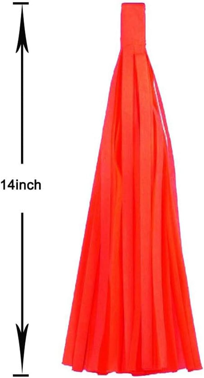 Aimto 30pcs Beige,Yellow and Orange Shiny Tassel Garland Banner Tissue Paper Tassels for Party Decorations
