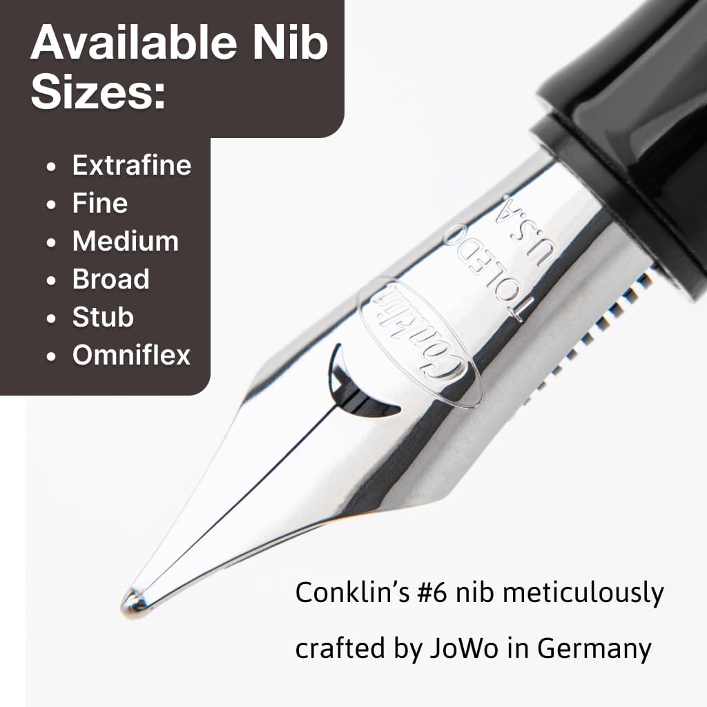 Conklin Duragraph Fountain Pen Red Nights - Flex Nib, Dynamic Writing Tool with Bold Red Finish