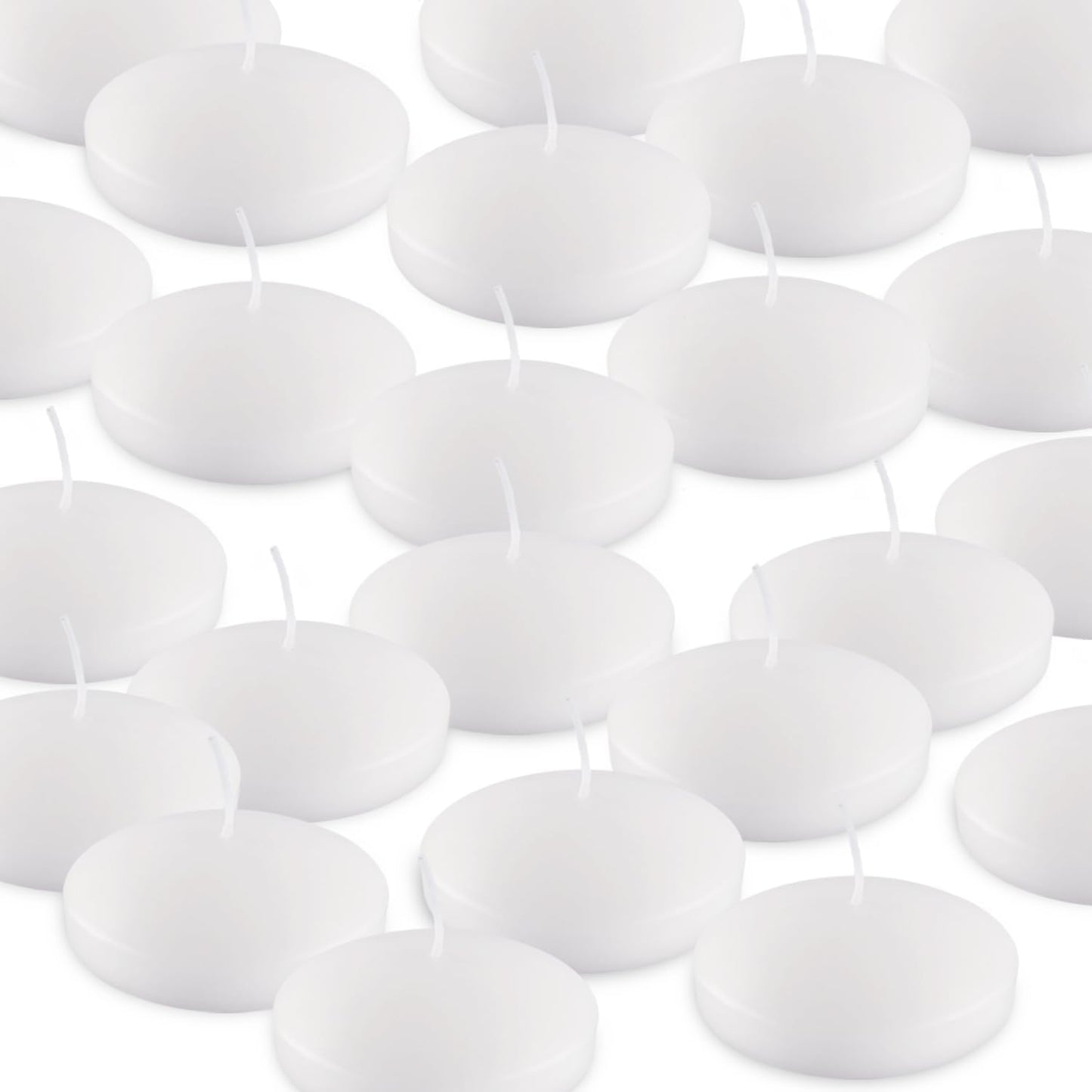 3 Inch Floating Candles Set of 24, Unscented White Candles for Wedding, Pool Party, Holiday Centerpieces & Home Decor