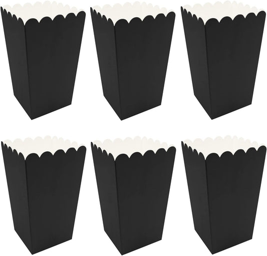 36 Pcs Popcorn Boxes Mini Paper Popcorn Box Cardboard Popcorn Container for Party, Black