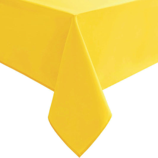 Hiasan Waterproof Tablecloth Rectangle - Washable Fabric Table Cloth for Dining Room Kitchen Birthday Party and Outdoor Use, Yellow, 70 x 90 Inch