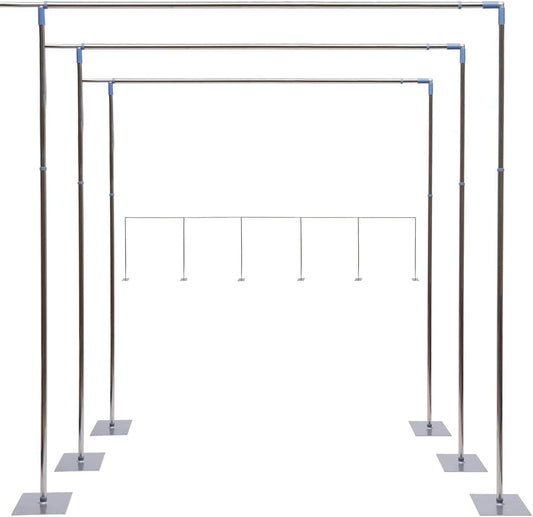 49ft*10ft Adjustable Telescopic Portable Pipe and Drape Backdrop Stand Kit Splitly, Heavy Duty Wedding Party Event Studio Photography Background Support System Trade Show Curtain Frame Stand