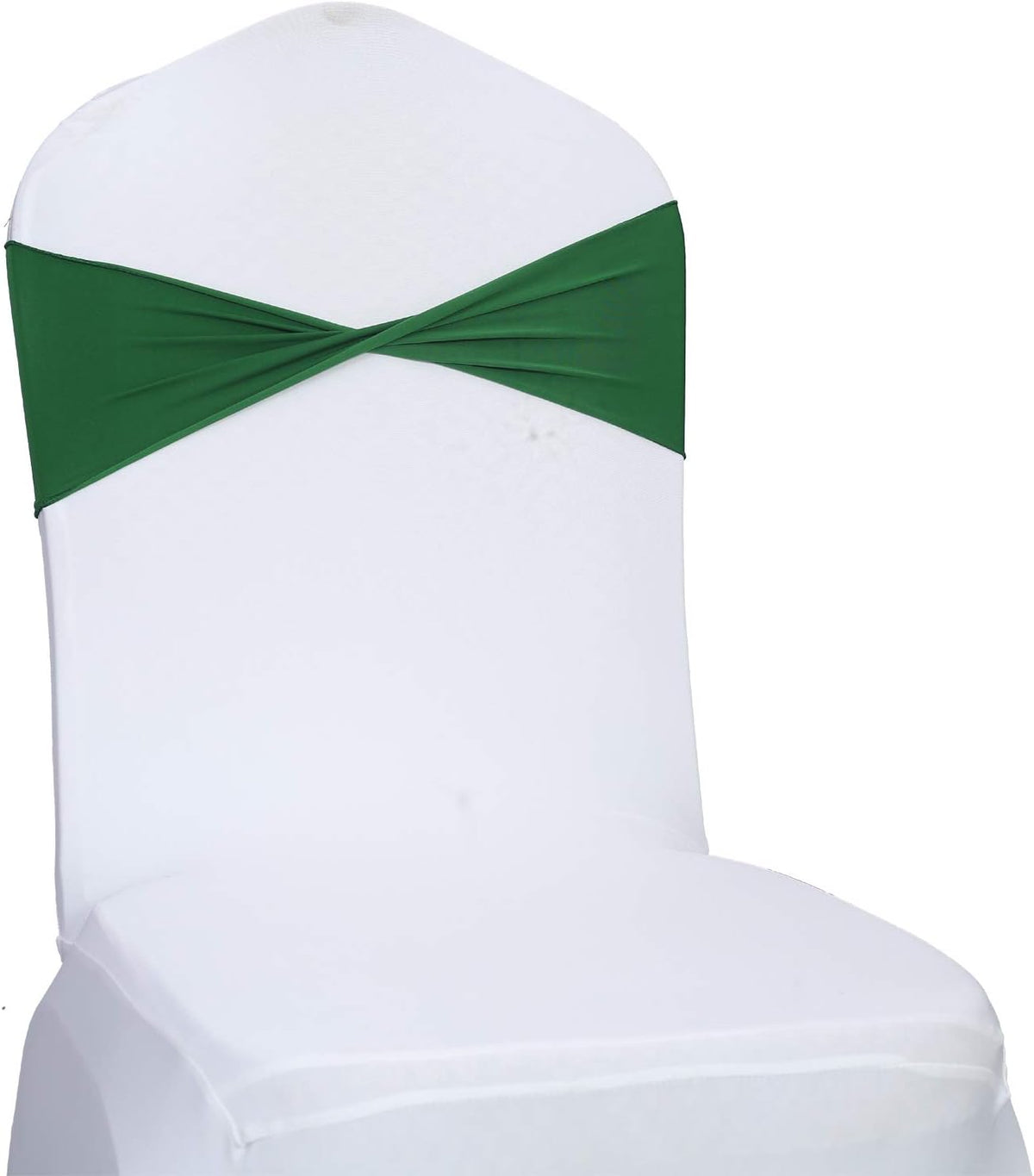 VDS Pack of 300 PCS | Green | Spandex Chair Sashes Bows Without Buckle | Stretch Elastic Banquet Universal Folding Chair Band Tie with for Wedding Party Conference Celebration Event Decoration